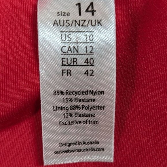 Sea Level Swim Australia Tankini Top Eco Twist Front Red Convertible Women US 10 - Picture 5 of 11